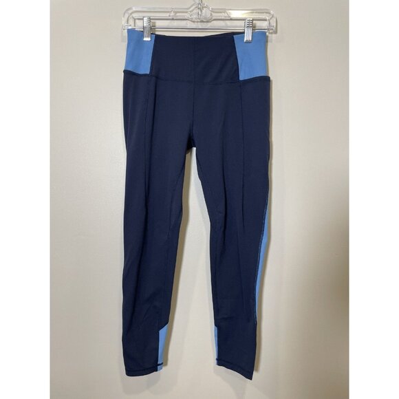 Sweaty Betty Super Soft Crop 7/8 Leggings Blue Size US 6 Athleisure Colorblock - Picture 1 of 8